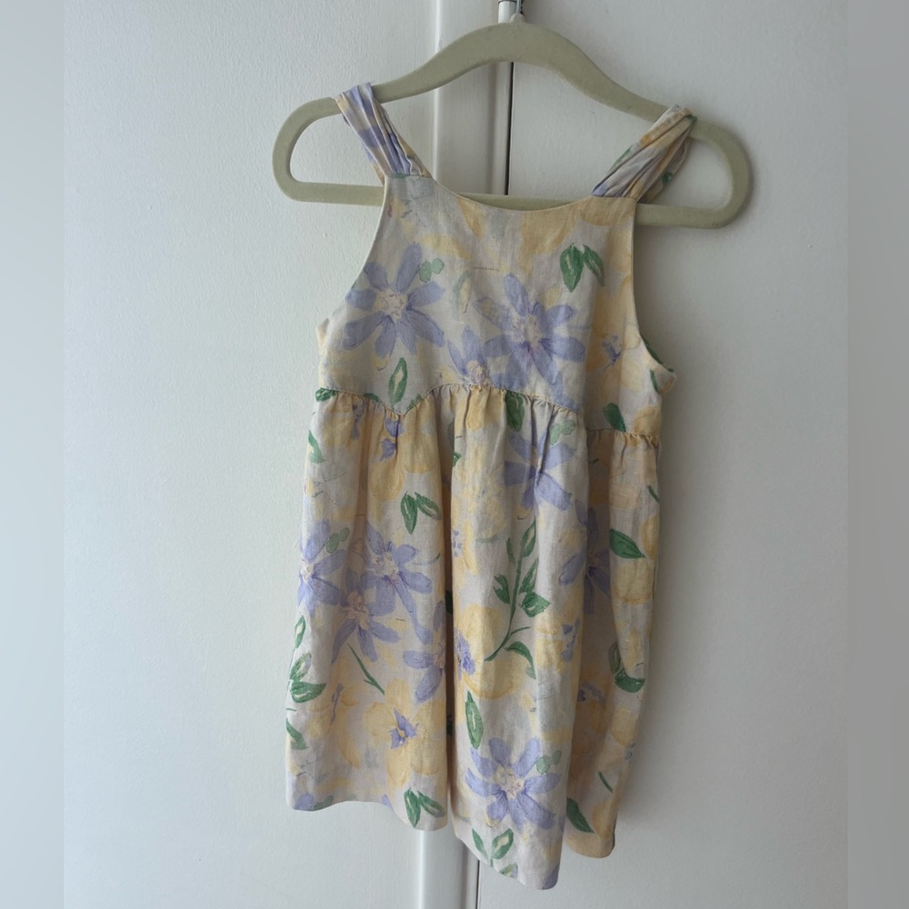 Zara Yellow & Lavender Floral Tank Dress